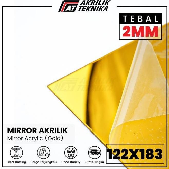 READY AKRILIK 122 X 183 EMAS / GOLD MIRROR 2MM LEMBARAN ACRYLIC