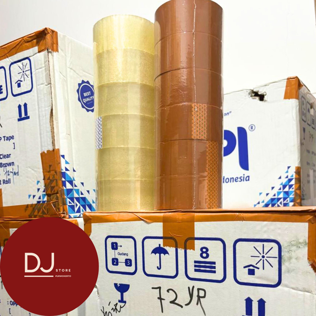 

Lakban Bening & Coklat OPP MPI 72 Yard x 45 mm x 45 micron (satu dus / satu karton) MURAH