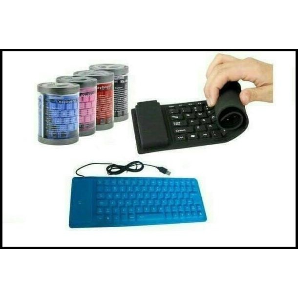 keyboard luar external USB FLEXIBLE karet USB KEYBOARD laptop komputer