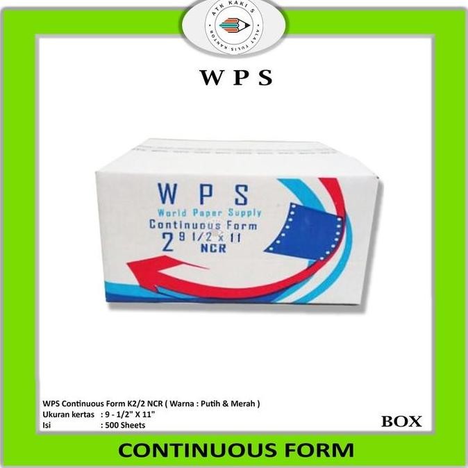 

NEW WPS Continous Form 91/2 x 11 2 Ply ( K2/2 WPS ) NCR