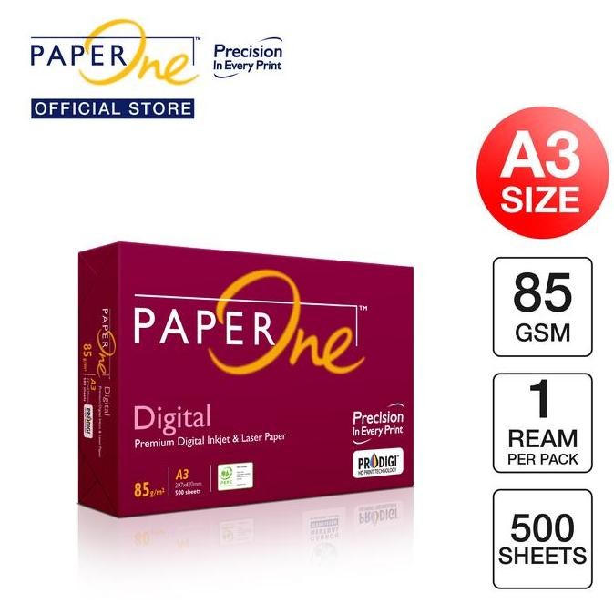 

TERBARU - PaperOne Kertas A3 85gr Digital 1 Rim (500 lembar) Kertas HVS