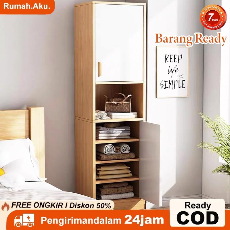 Lemari Pakaian 1 Pintu Lemari Baju Anak Kayu Lemari Kecil Estetik Lemari Penyimpanan Serbaguna