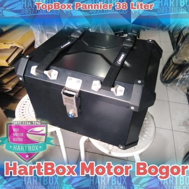 Top Box Atas Pannier Badak Hitam 33 Liter Box Alumunium galvanis