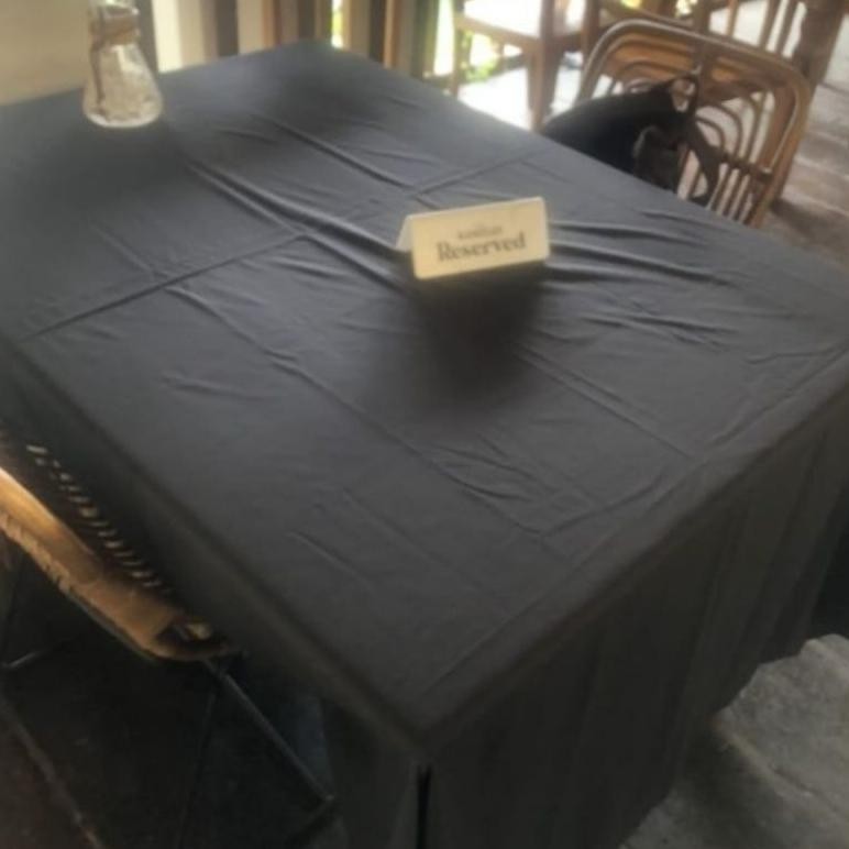 CR - Taplak meja kain polos hitam bahan katun TERLARIS
