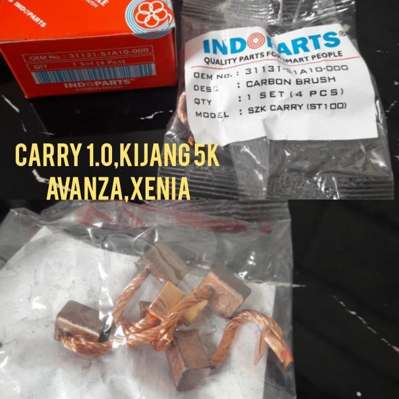 KUL DINAMO STARTER MOBIL CARRY EXTRA ST100 KIJANG 5K ZEBRA S88 AVANZA  XENIA DLL CARBON BRUSH SPULL 