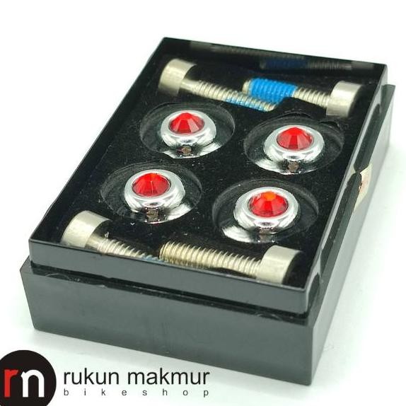 TERMURAH - SWAROVSKI Crystal Bike Accessories V Brake Pivot Bolt -Baut Rem Sepeda