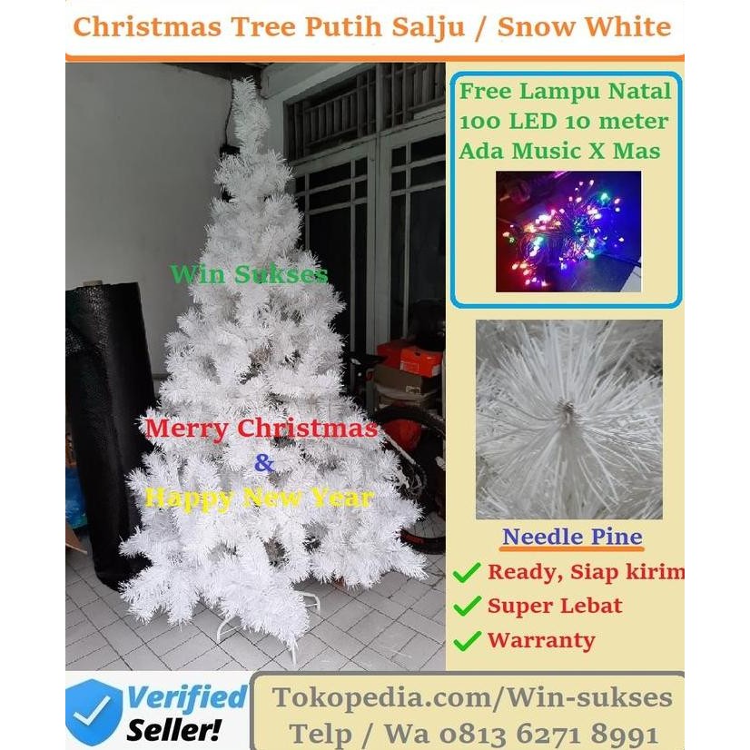 Pohon Natal 210 Cm Putih Salju / Pohon Natal 7 Feet / Christmas Tree Seo