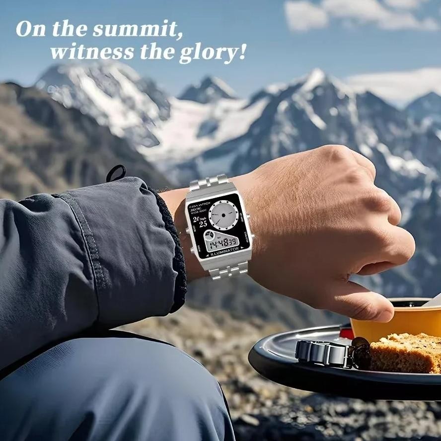 Men'S Electronic Watch Multifunctional Waterproof Luminous Square Watch Replica Version