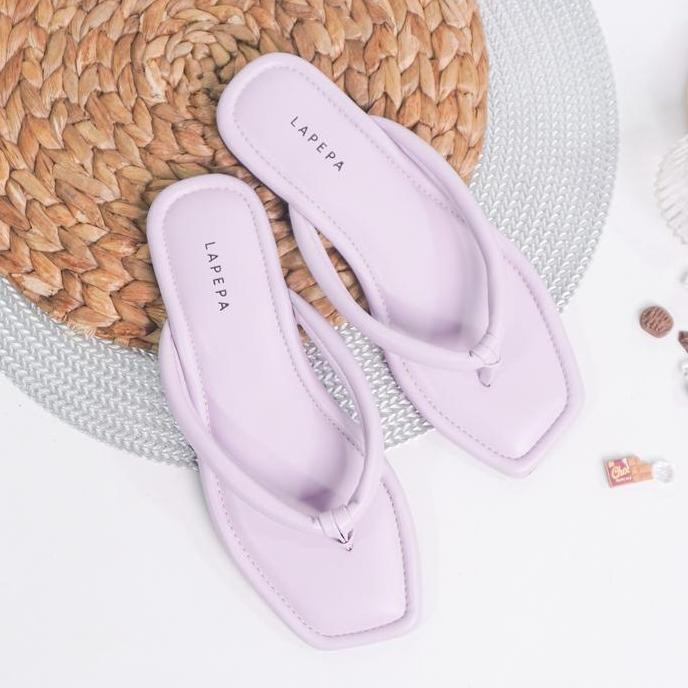 LAPEPA STORE - LIVIA Lilac Sandal Flat Wanita | sendal jepit santai wanita ungu kekinian warna terba