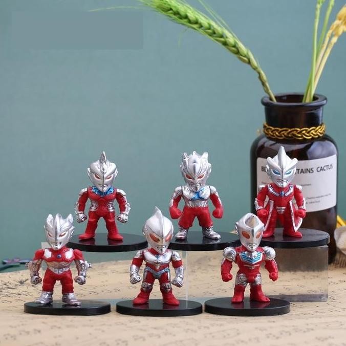 [original] mini action figure hiasan kue cake topper ultraman zero taro isi 6pcs [terlaris] [terbaik