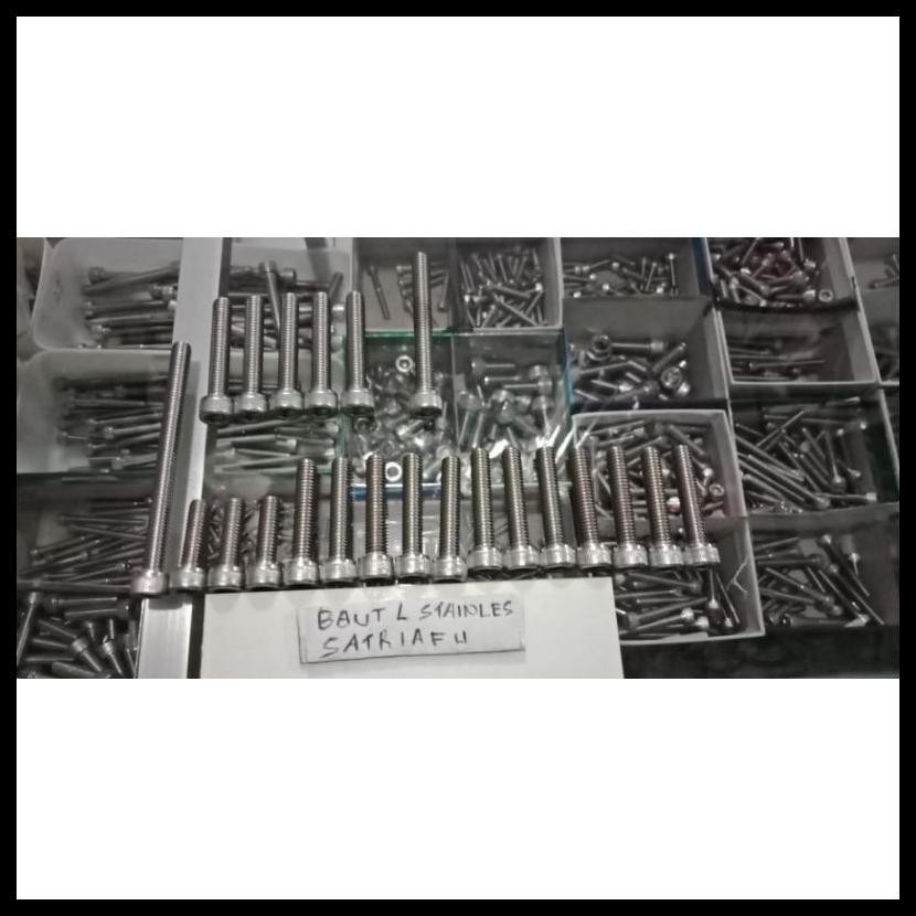 SALE TERMURAH BAUT L STAINLESS STENLIS BLOK BAK MESIN KANAN KIRI SATRIA FU MERK THE A2-70 SUS304