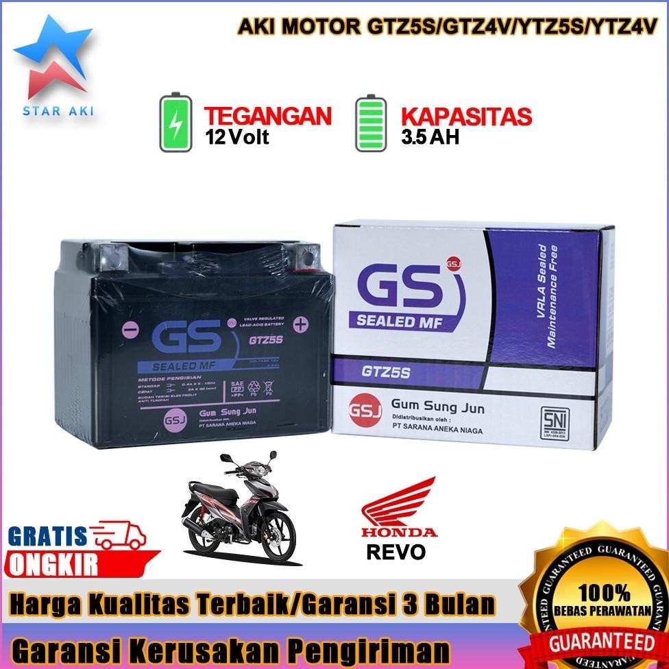 ''Terlaris" Aki Motor Honda Absolute Revo Fit Aki Kering Accu Kering Mf Gtzs Murah