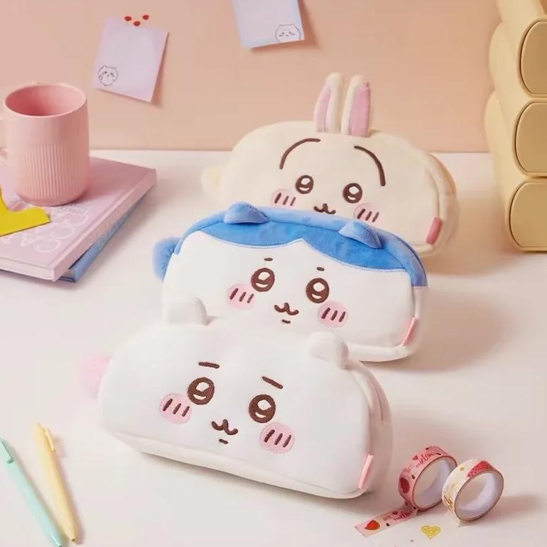 

Chiikawa Pencil Case Cartoon Hachiware Plush Pen Bag Usagi Student Desktop Storage Bag Children New Term Gifts Genuine