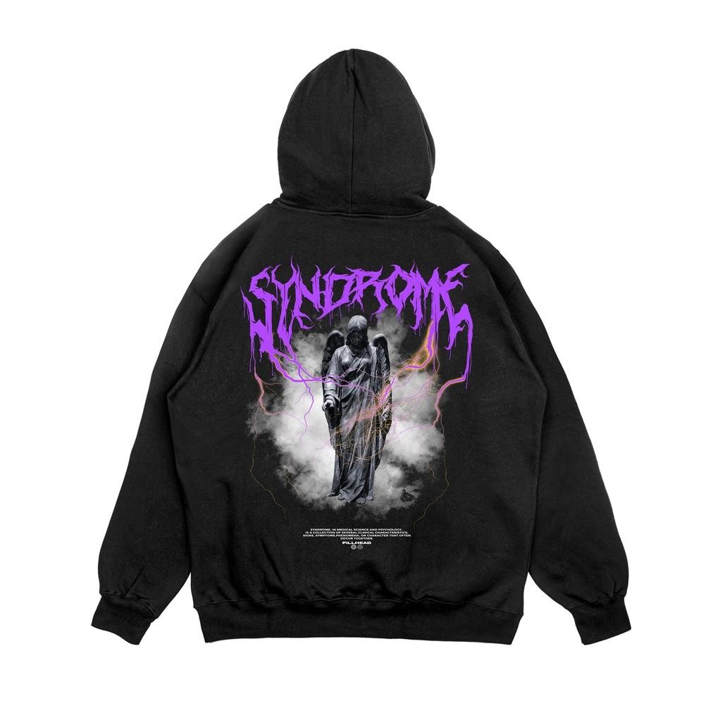 Hoodie Syndrome Edition Original By Amnes Apparel Jaket Distro Sweater - Hitam X Ungu