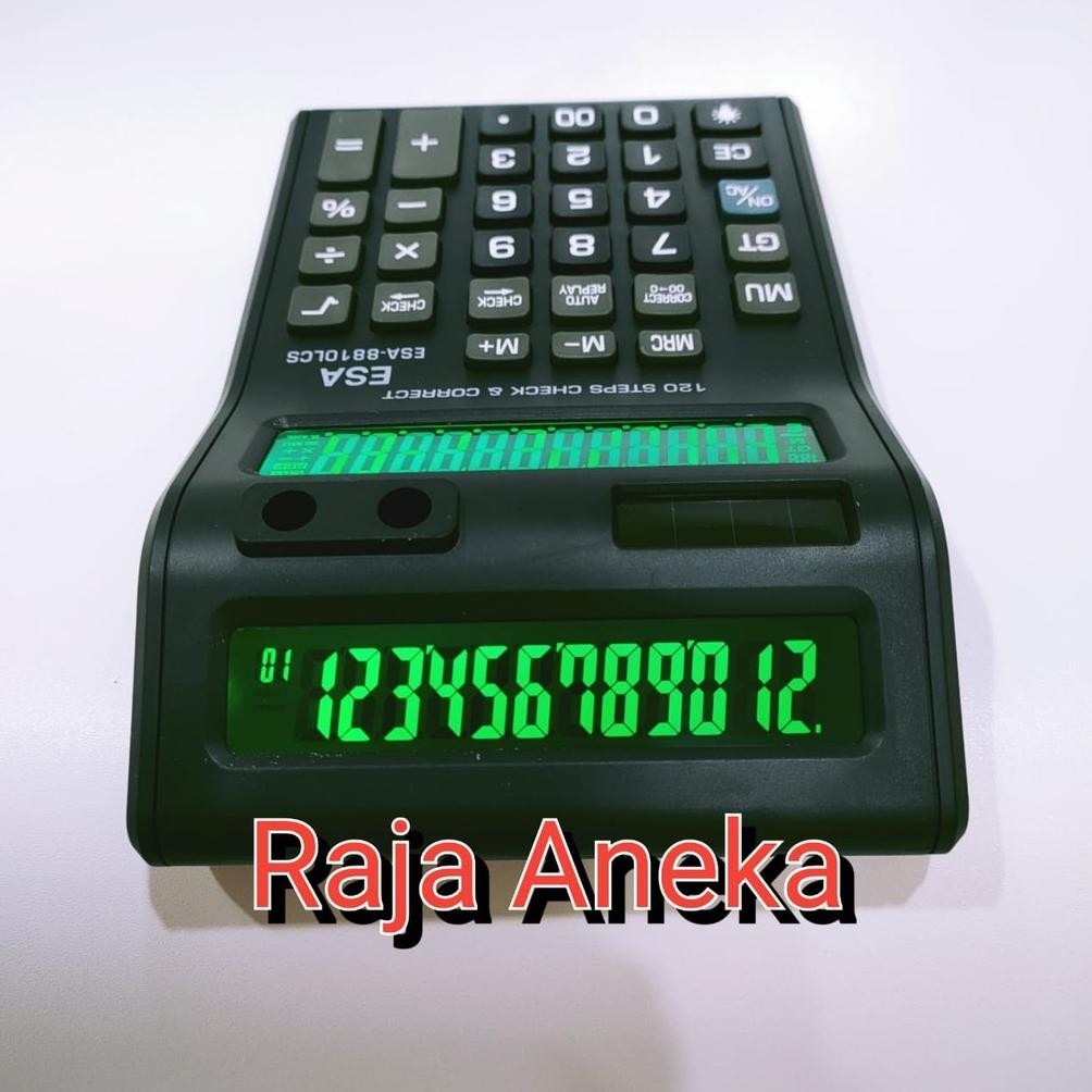 

Kalkulator Layar Lcd Led menyala Calculator Besar Esa 8810 12 digit cek ulang 2 layar bolak balik