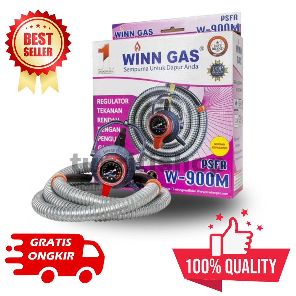 PAKET Regulator Selang Winn Gas W900 M / Selang Paket Regulator Winn Gas PSFR W 900 M