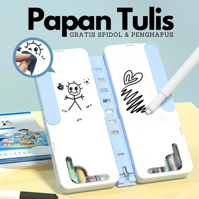 

Baru Smart Pencil Case Lipat - Tempat Pensil Multifungsi Papan Tulis + Tatakan Buku