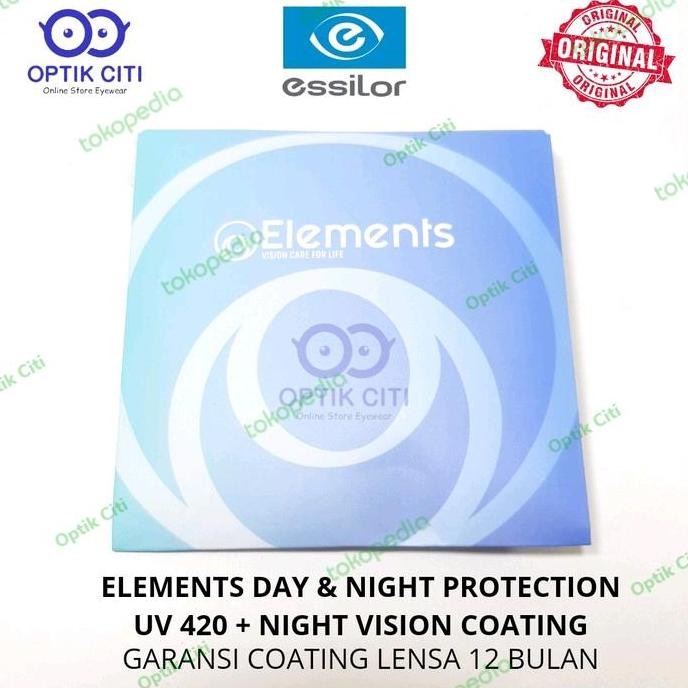 lensa kacamata minus essilor elements night vision uv 420 original