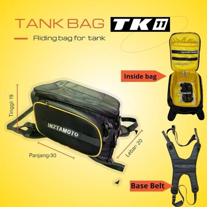 Tankbag inzta TK11, tas tangki motor touring