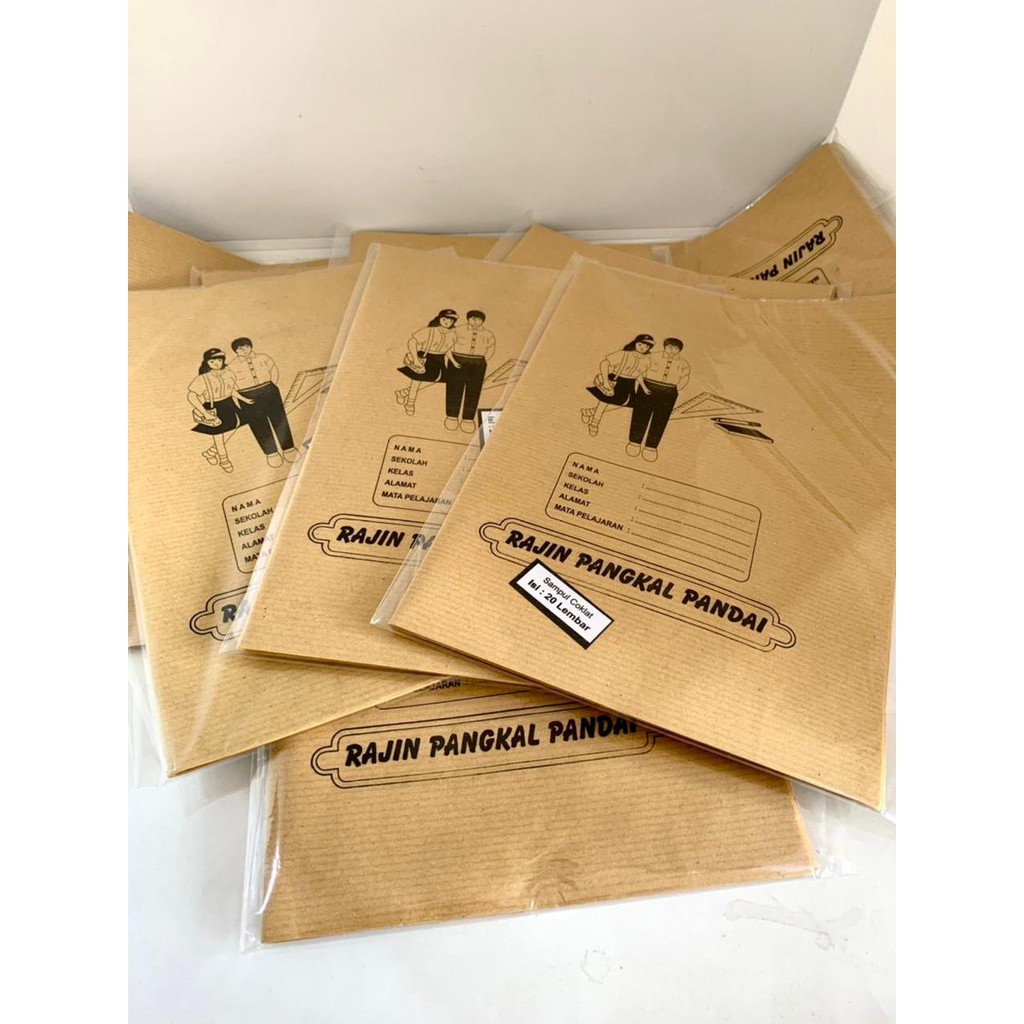 

1PACK Sampul Buku Coklat isi 20 Lembar Polos Ukuran Boxy - Kwarto