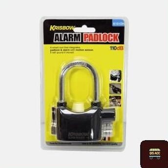 Kunci Gembok Alarm Anti Maling KRISBOW K101DH - Hitam