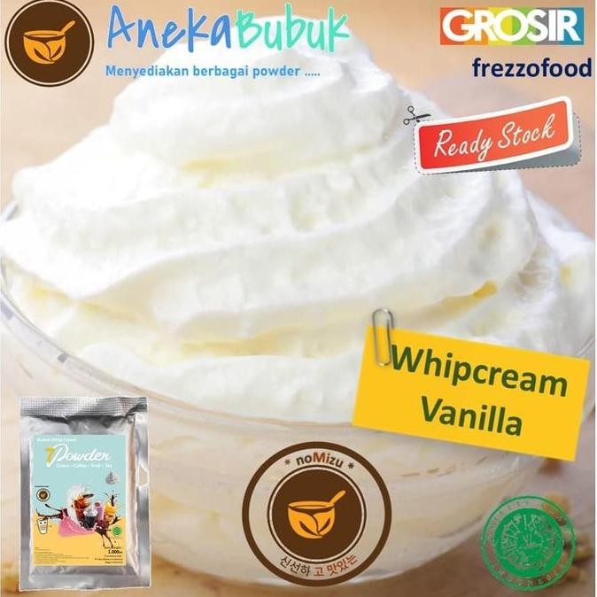 

baru 7 powder whip cream vanilla - bubuk krim kocok untuk topping minuman