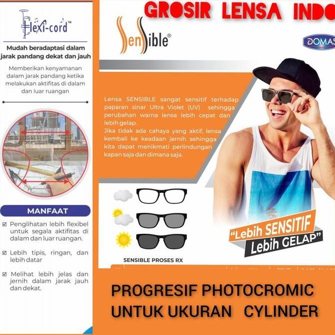 Progresive Flexi cord Photocromic Anti Blueray UV 400 Satin RX Domas