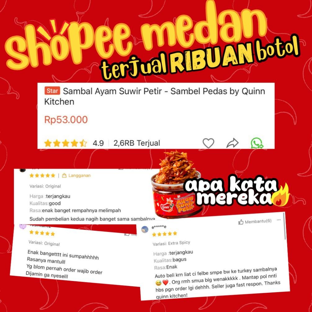 

QUINN of Spicy Paket Favt Triple isi 3 (Tiga Lebih Hemat) - Sambal Pedas by Kitchen Medan