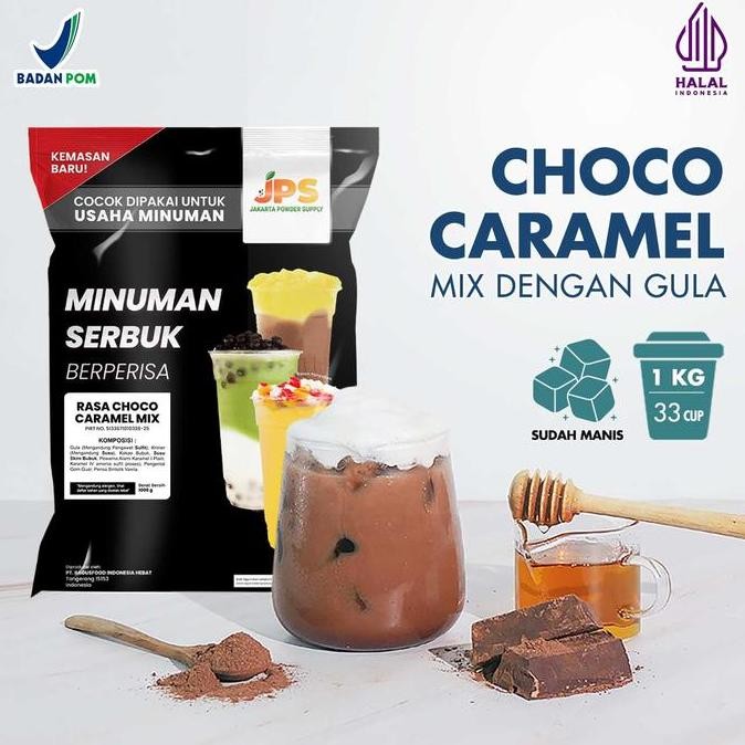 

baru bubuk minuman choco caramel 1kg - serbuk cokelat karamel instan manis