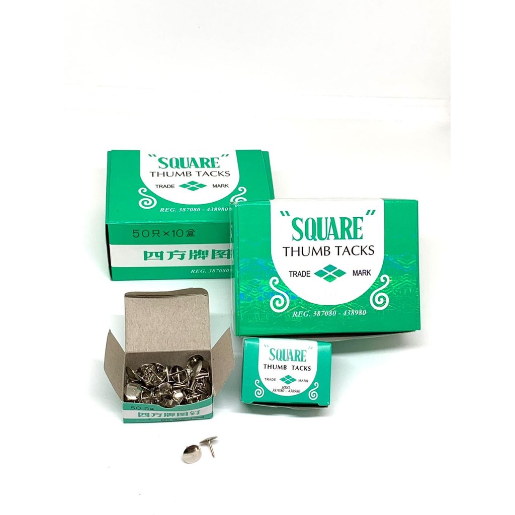 

Push Pin Pines Square Paku Payung/ Per Box Isi 10 Pack Kecil