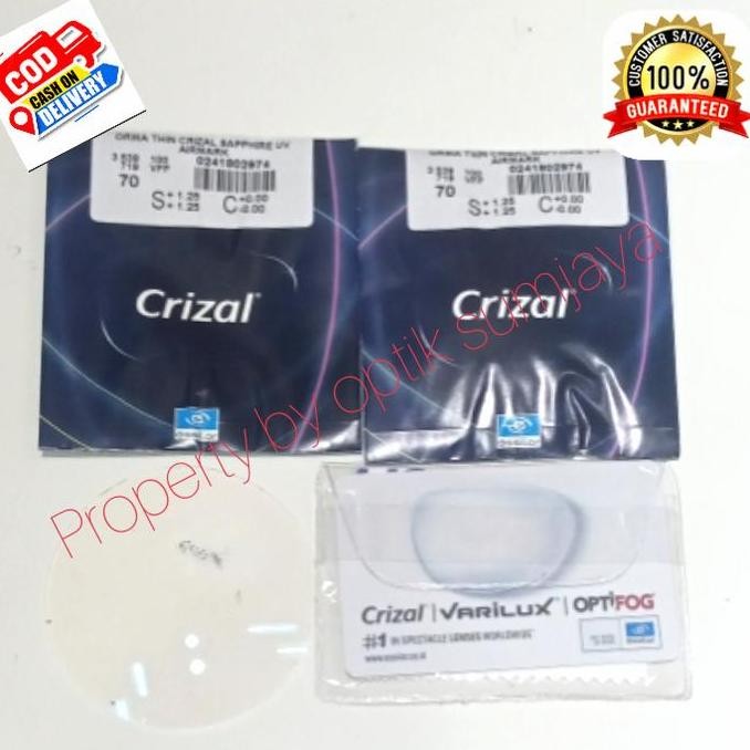 lensa kacamata essilor crizal sapphire UV orma 1.5