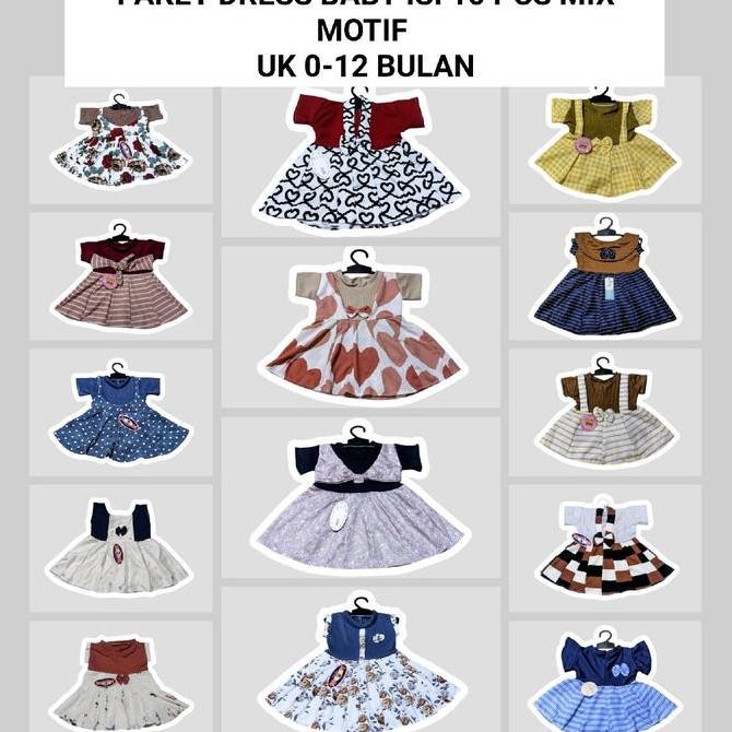 SALE 10 PCS PAKET USAHA DRESS BAYI PEREMPUAN 0-12 BULAN | BAJU BAYI CEWEK GROSIR FASHION ANAK