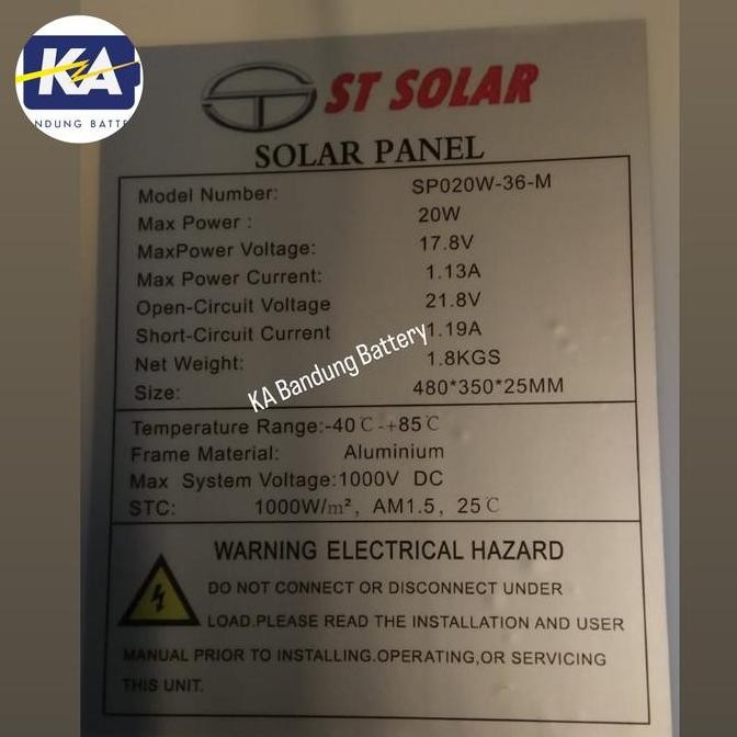 READY.. SOLAR PANEL CELL SURYA ST SOLAR STC STEC MODULE 20WP 20 WP POLY 12V