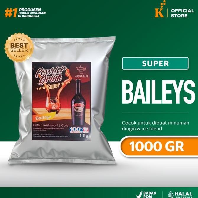 

baru bubuk minuman super baileys bubble drink javaland 1kg - rasa irish cream
