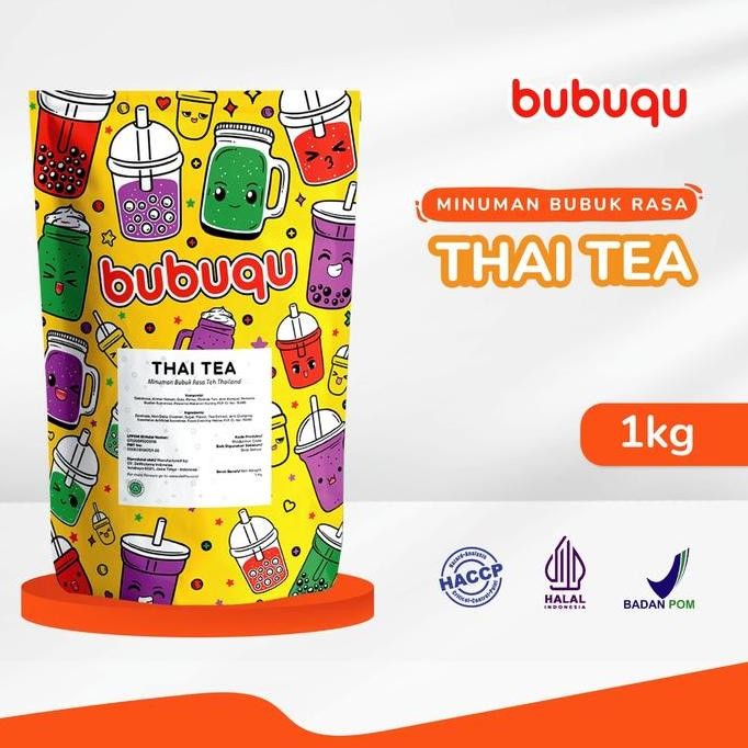 

baru bubuk minuman thai tea bubuqu 1kg - powder teh thailand premium