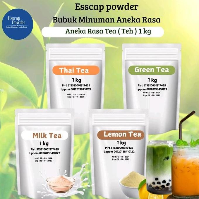 

baru esscap bubuk minuman 1kg aneka rasa - matcha lemon greentea instan gula