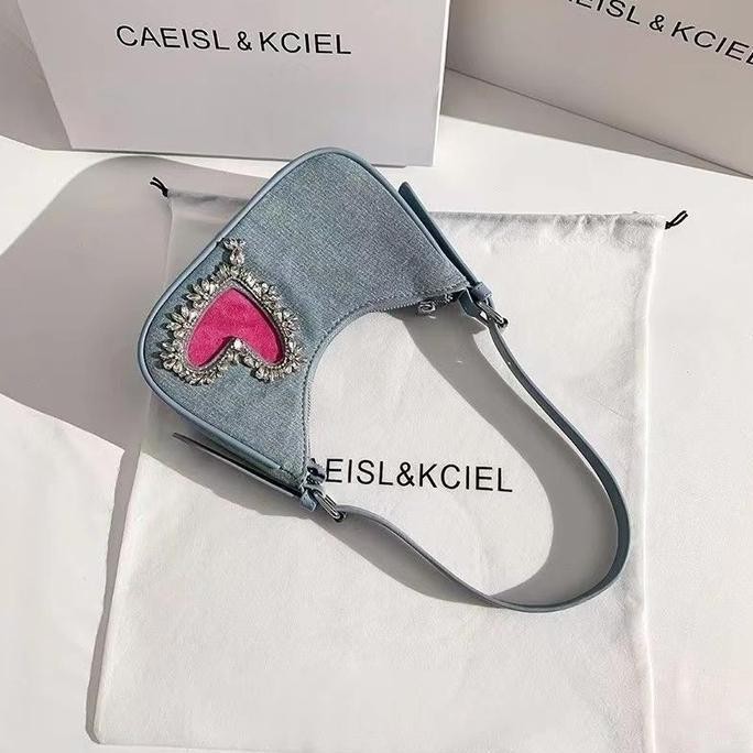 

Baru Tas Selempang Denim Pink Love Dmts157 - Shoulder Bag Wanita Korea Lucu