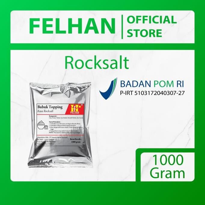 

baru felhan bubuk topping minuman rocksalt 1kg - topping minuman rasa garam batu