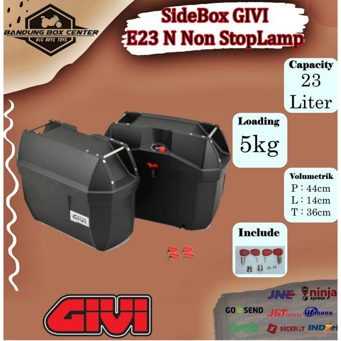 Box Motor Side Box Givi Side Box Box Samping Givi E23 N Givi E 23 ND Non Lampu Givi E23N Tanpa Lampu