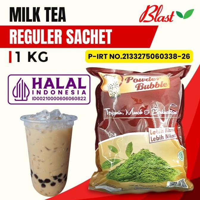 

baru bubuk milk tea 1kg - powder minuman rasa teh susu + creamer & gula (blast)
