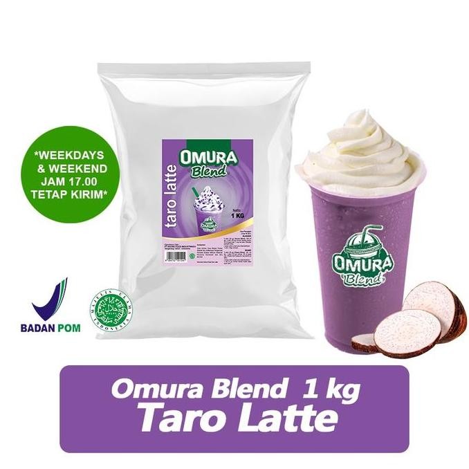 

baru bubuk minuman taro latte 1kg - omura powder drink premium kekinian