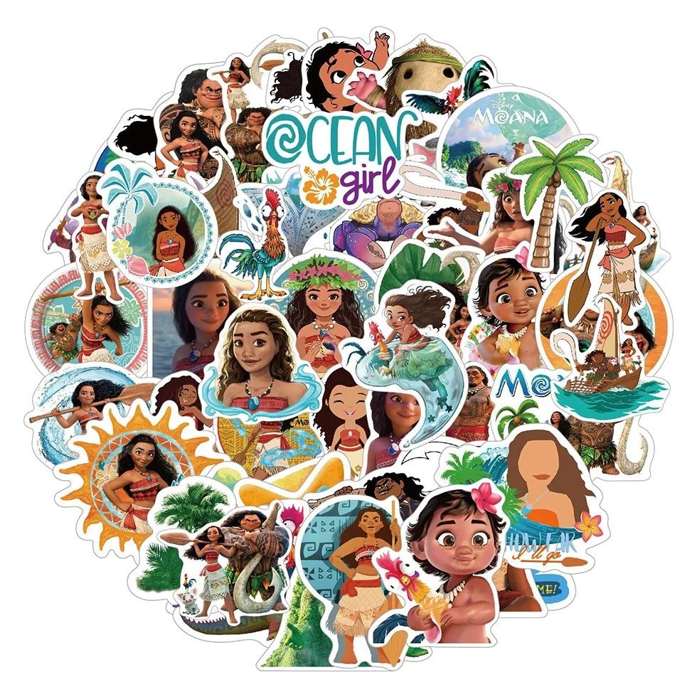 

10/30/50Pcs Disney Cartoon Movie Moana Stickers Cute Graffiti Diy Skateboard Phone Case Motorcycle Waterproof Decal Kids Toy