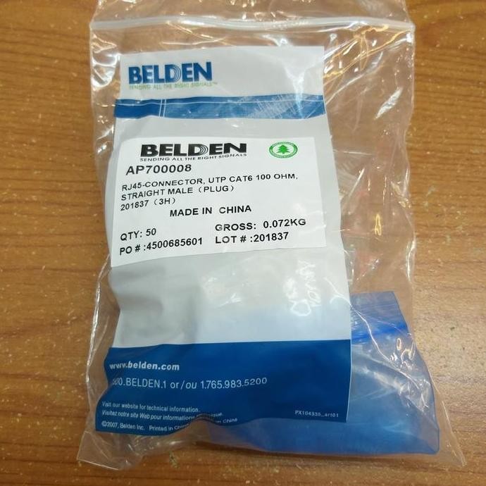 Rj 45 Cat 6 Belden / Rj 45 Belden / Belden / Konector Cat 6 Belden