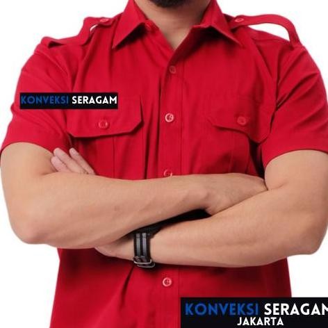 Pdl Baju Kemeja Seragam Kerja Pakaian Dinas Lapangan Merah Bordir
