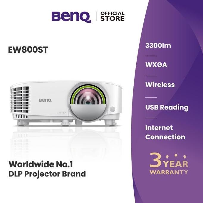 TERMURAH - Proyektor Wireless BenQ EW800ST 3300lm WXGA Meeting Smart Projector