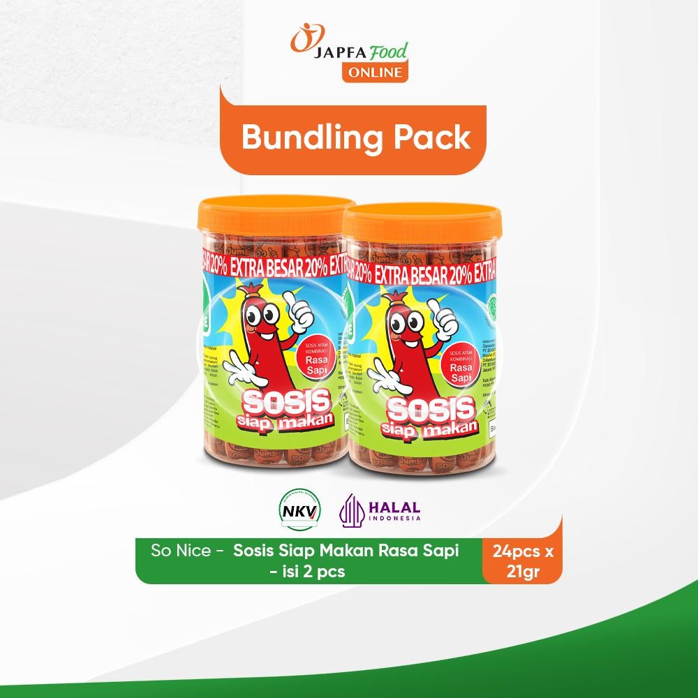 

So Nice Sosis Siap Makan Rasa Sapi 24 Pcs x 21 gr - Isi 2 pack