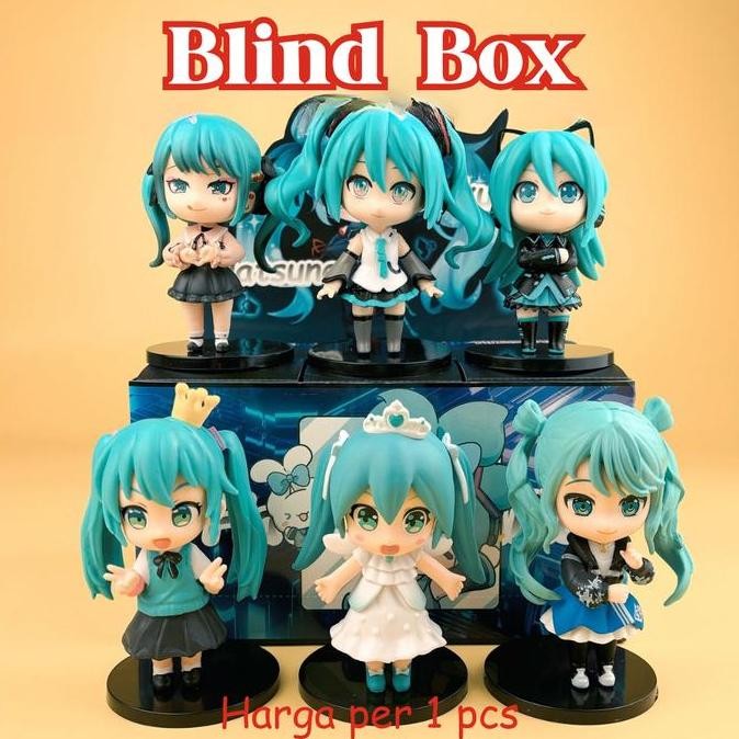 diskon blind box miku karakter lucu - mainan figure anime dalam kotak misteri