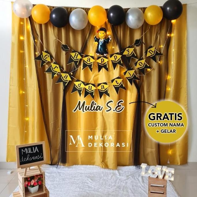Dekorasi Backdrop Wisuda Kelulusan Background DIY Paket Graduation 1