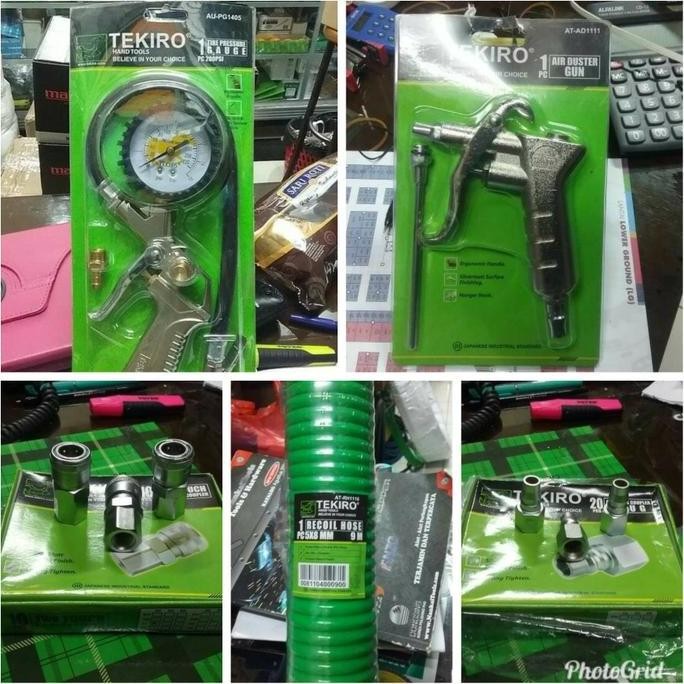 siap kirim paket isi angin kompresor tekiro - selang + air duster nozzle set