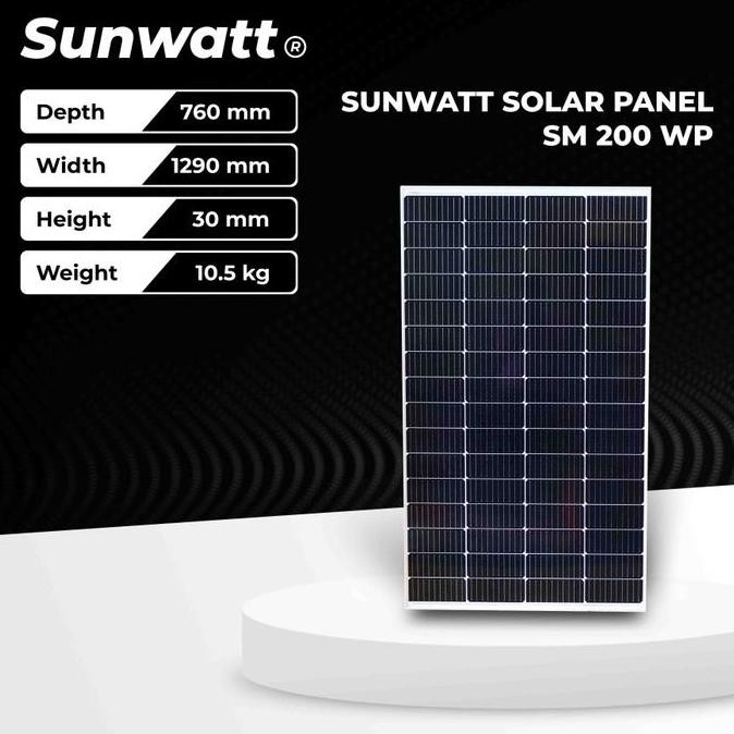SUNWATT SOLAR PANEL SM 200WP/PANEL SURYA SUNWATT 200 WP + PACKING KAYU ORIGINAL DAN TERPERCAYA